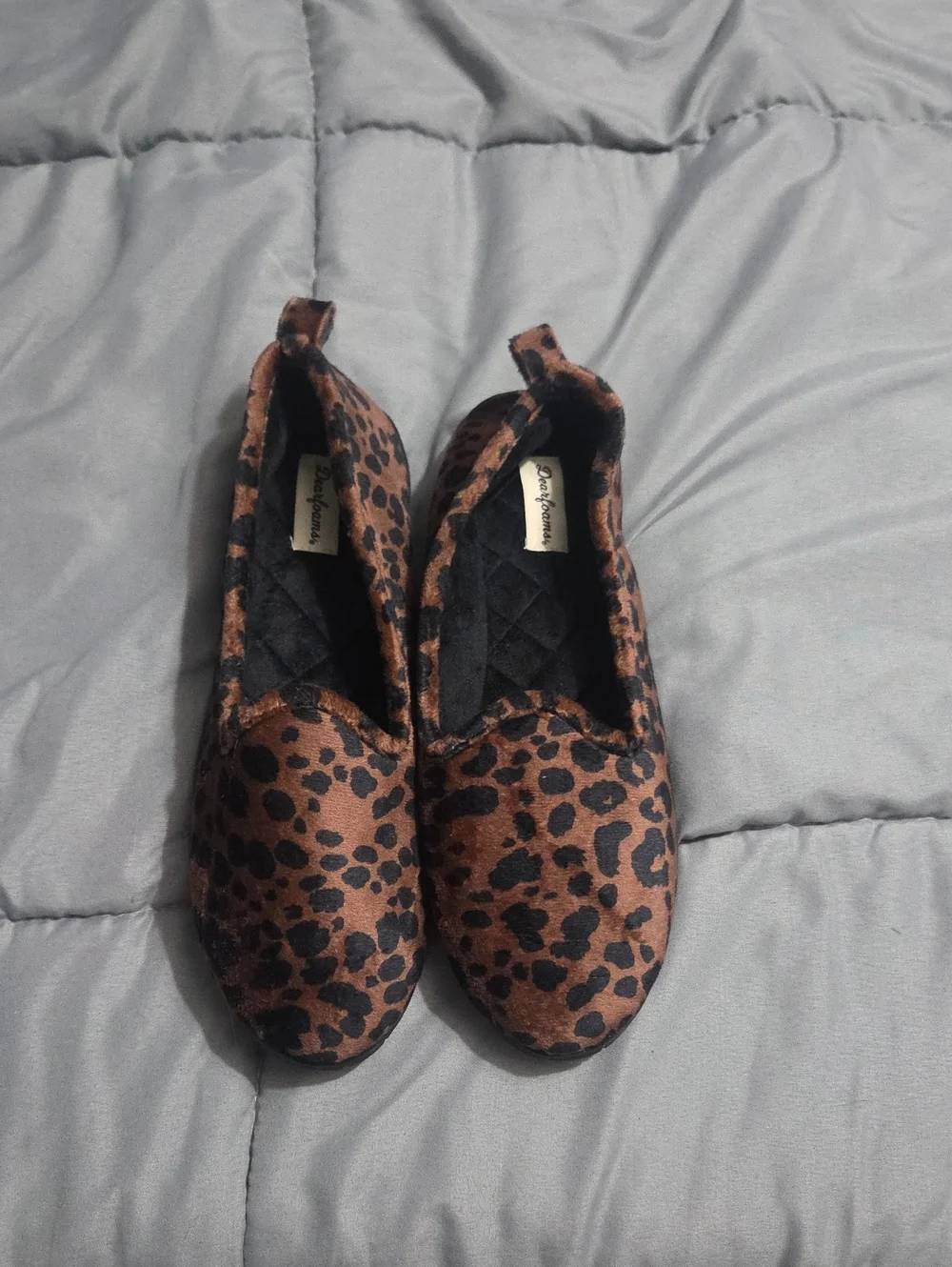 Leopard Print Slip-On Women's Flats - Brown
